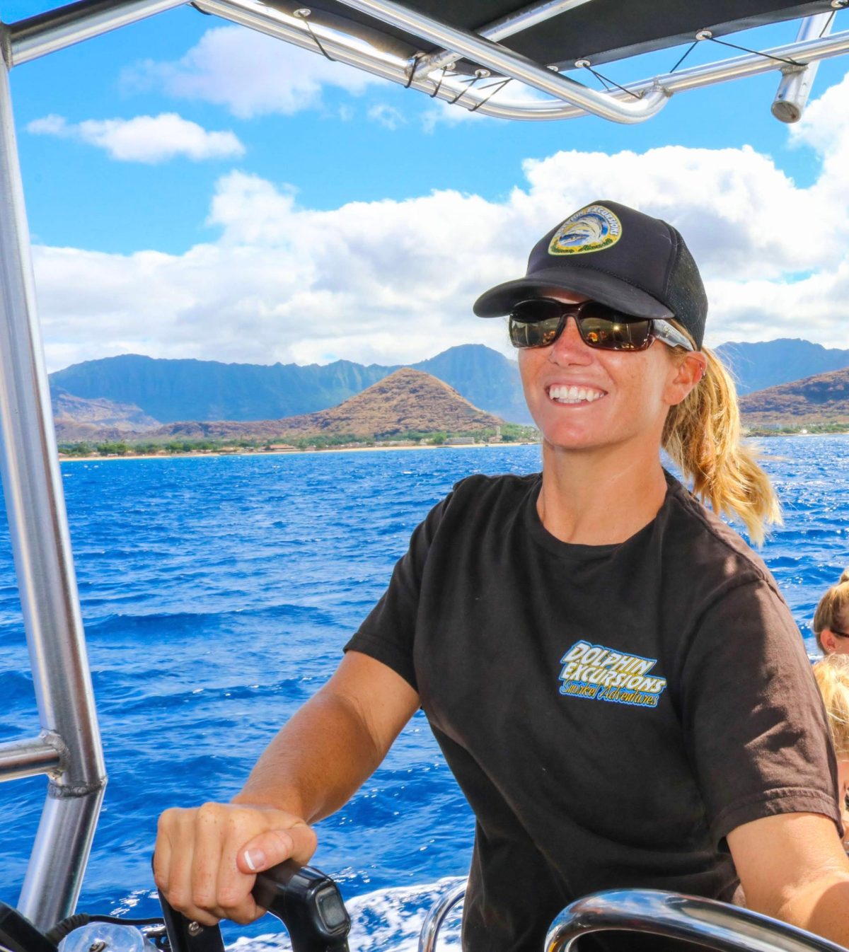 The crew aboard the boat on a morning run