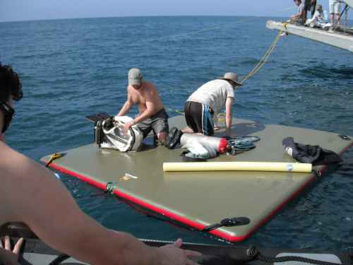 Low-angle inflatable mats for water-level shots